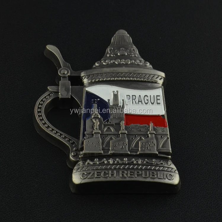 Czech Prague Souvenir Antique Coffeepot Shape Fridge Magnet