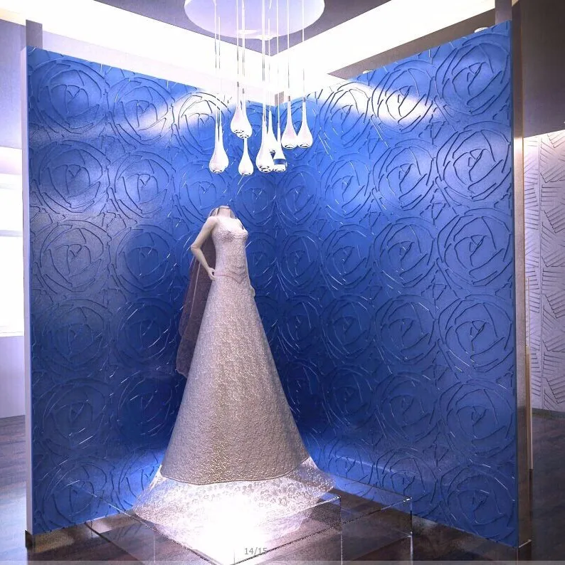 hotel interior wave design purple glitter wallpaper