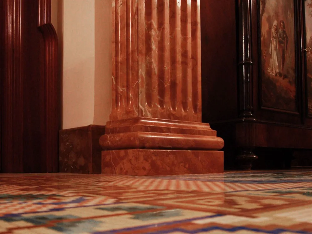 Luxury classical villa interior decoration Spanish Rojo Alicante Red Marble Floor Tile