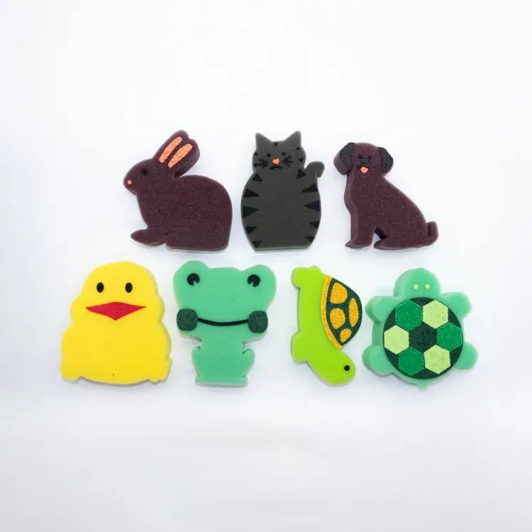 Biodegradable Soft skin-friendly washing sponge a variety of cartoon style baby bath sponge