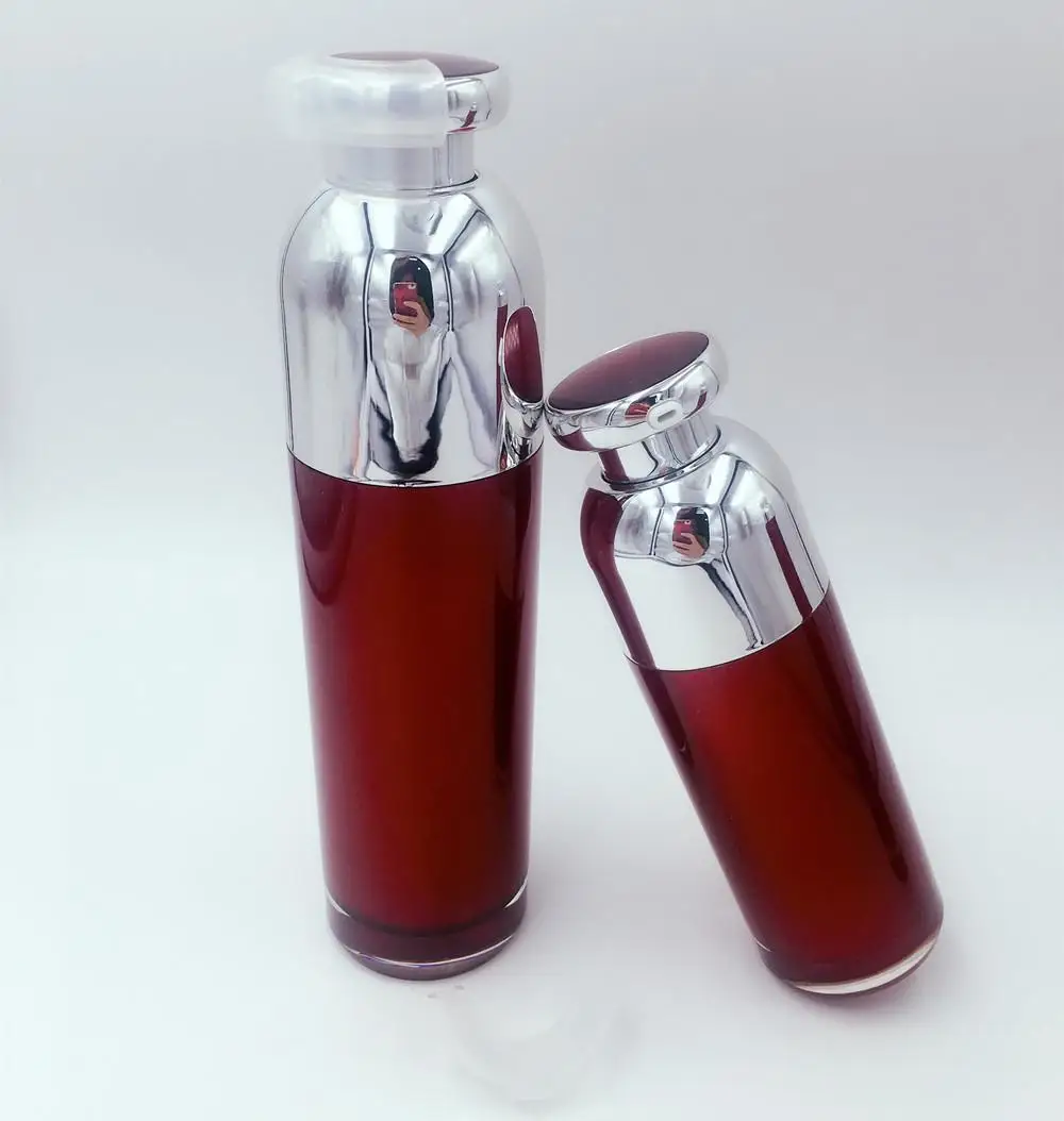 
China factory luxury red cosmetic airless bottle for cosmetic packaging 
