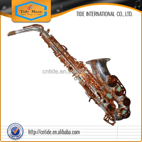 alto Chinese saxophone musical instruments bE key satin silver wholesales