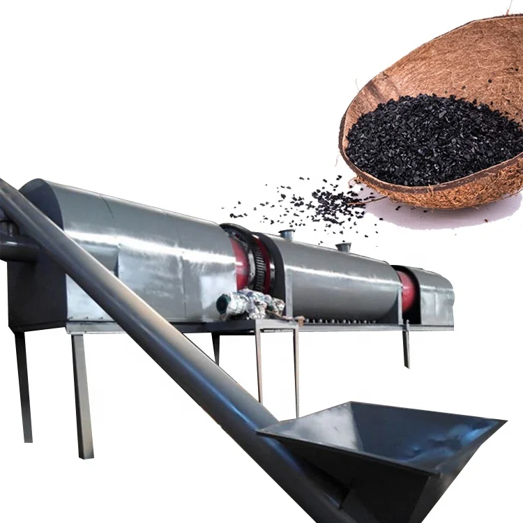 Rice straw continuous rotary bamboo carbonization furnace stove machine price