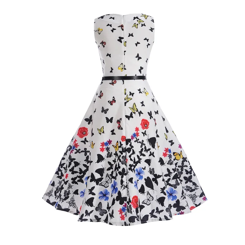 Wholesale Graceful custom pattern note petal Sleeveless ruffle ladies dress with waistband