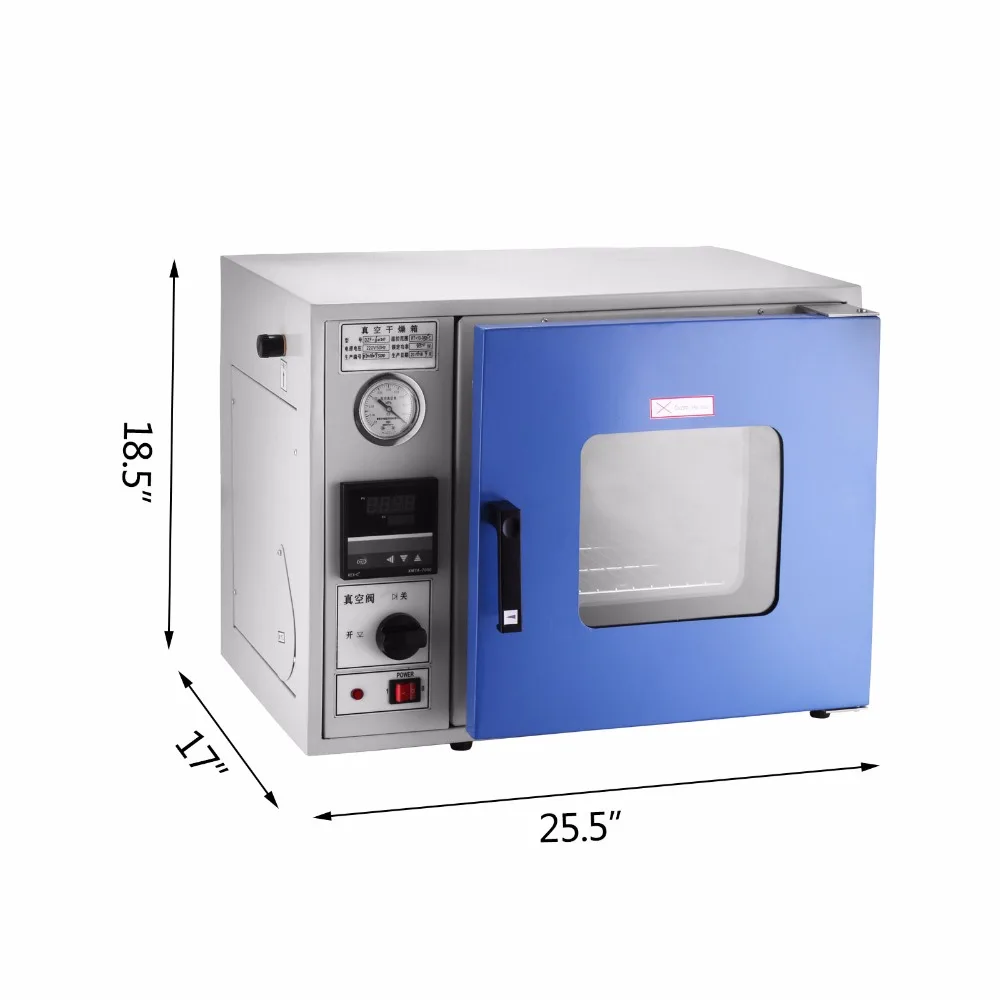 
0.9 Cu Ft 23L Vacuum Oven 9 to 480 Degassing Drying Oven Vacuum Level: 133 Pa (1 mmHg) Drying Sterilizing Oven 