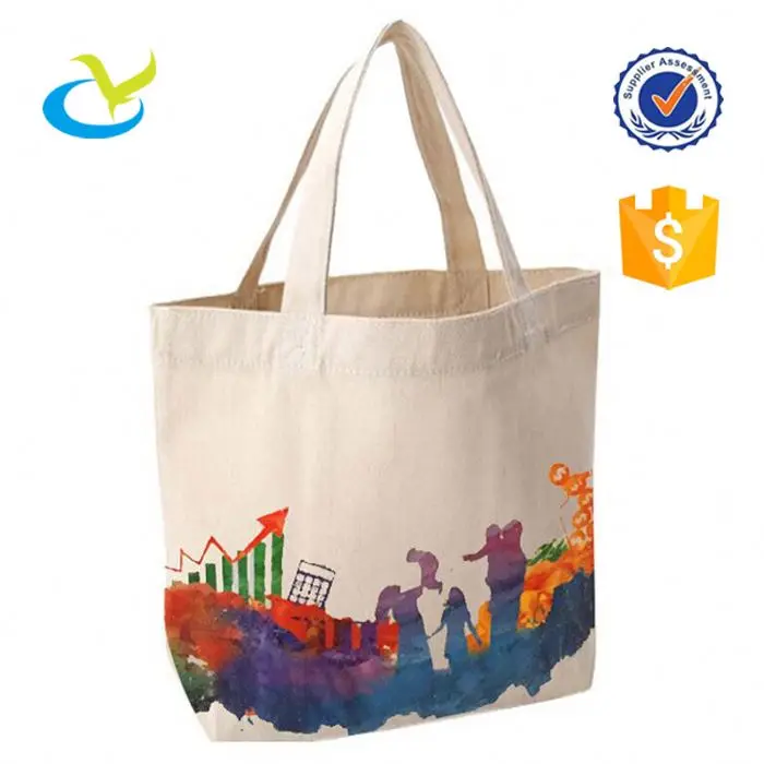 
Promotional eco friendly handled natural organic cotton shopping tote bag 