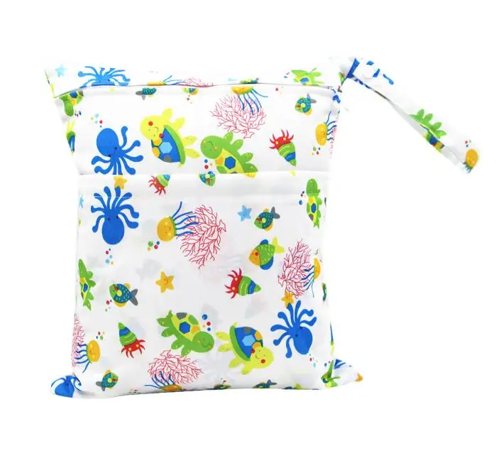Printed Double Zipper Wet/Dry Bag Waterproof Wet Cloth Diaper