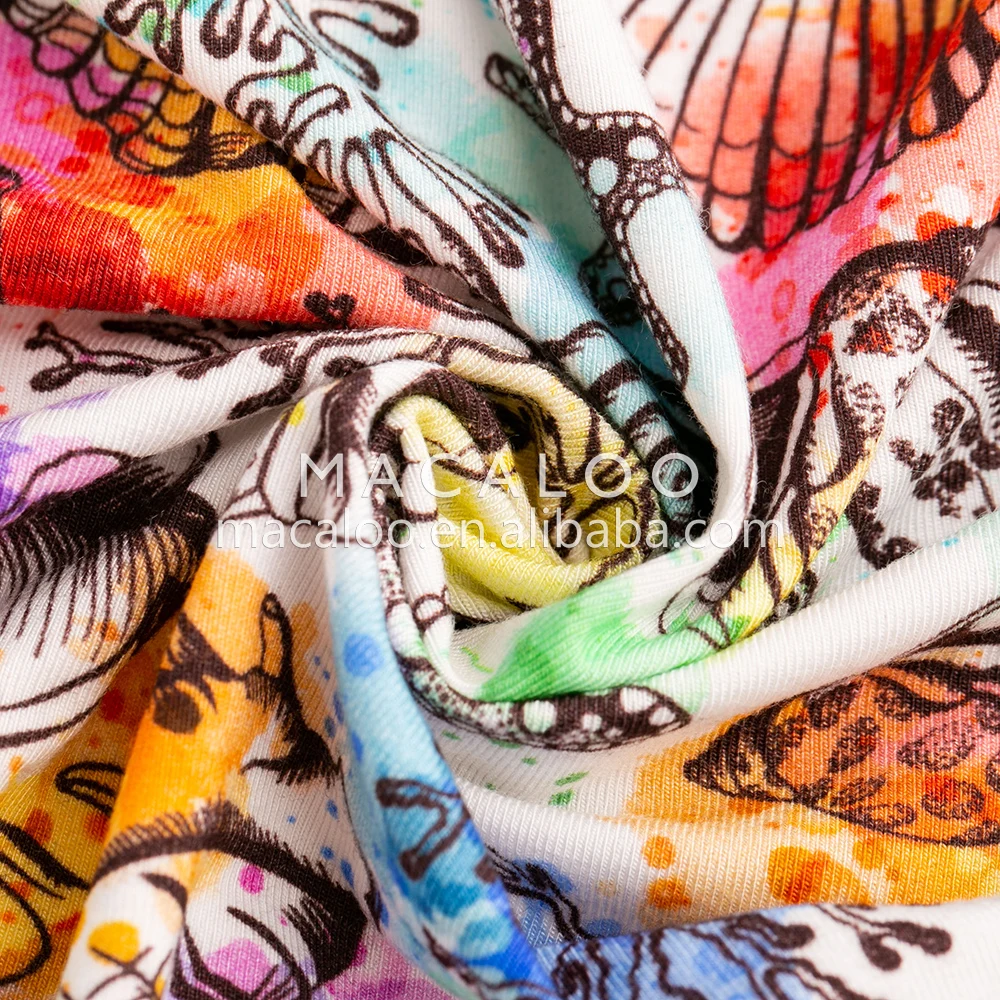 
Wonderful stretch eco custom digital printing on bamboo fabric for baby clothes 