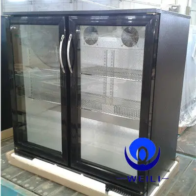 wholesale commercial 208L under counter in double door back bar refrigerator display beer fridge chest chiller drink cooler
