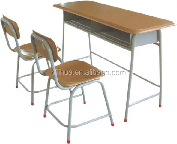 
Presswood wooden double school desk 