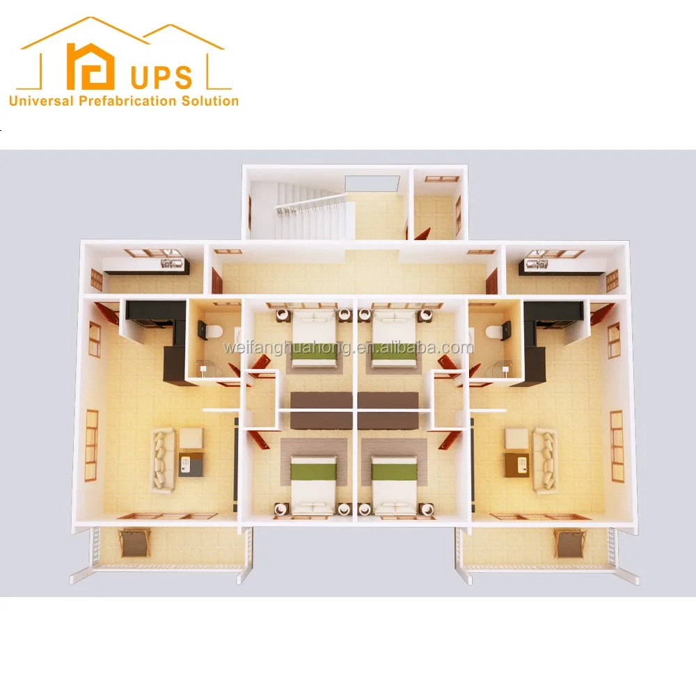 Three floors prefab house with well design