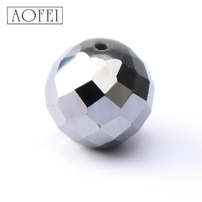 Natural gemstone suppliers 128 faceted terahertz beads for making bracelet