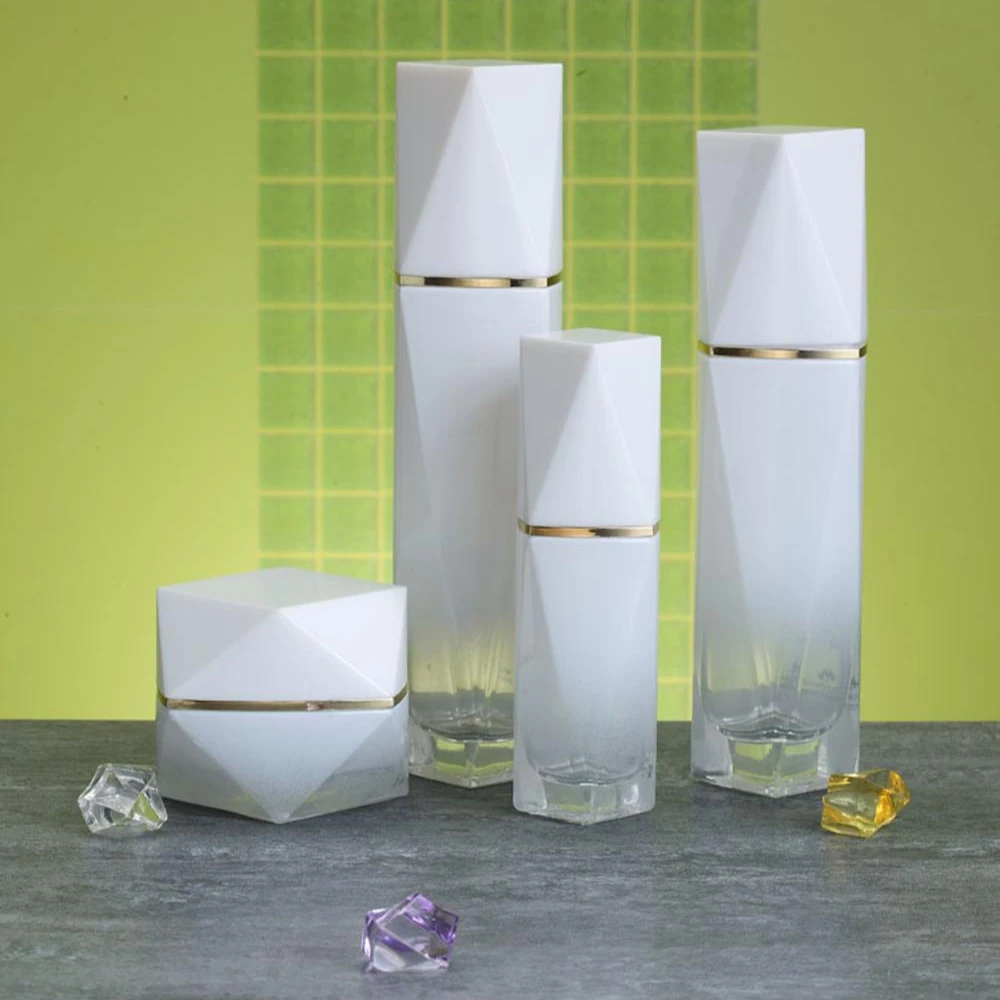 
Rhombus cosmetic lotion glass bottles for sale glass lotion bottles manufacturers 