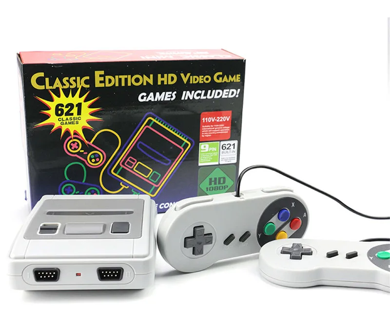 HD Video Game Console Retro FC 8 Bit TV Game Console Built in 621 Classic Games Consoles Player 2 Controllers Consola De Juegos