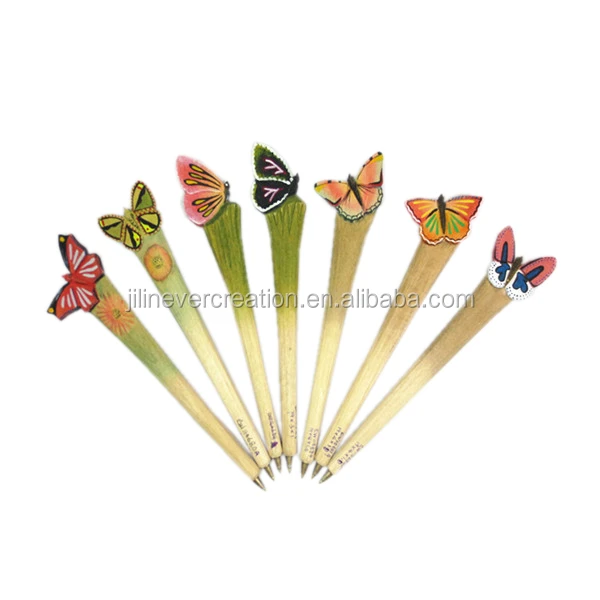 Шариковая ручка с изображением бабочки животного, резьбы по дереву