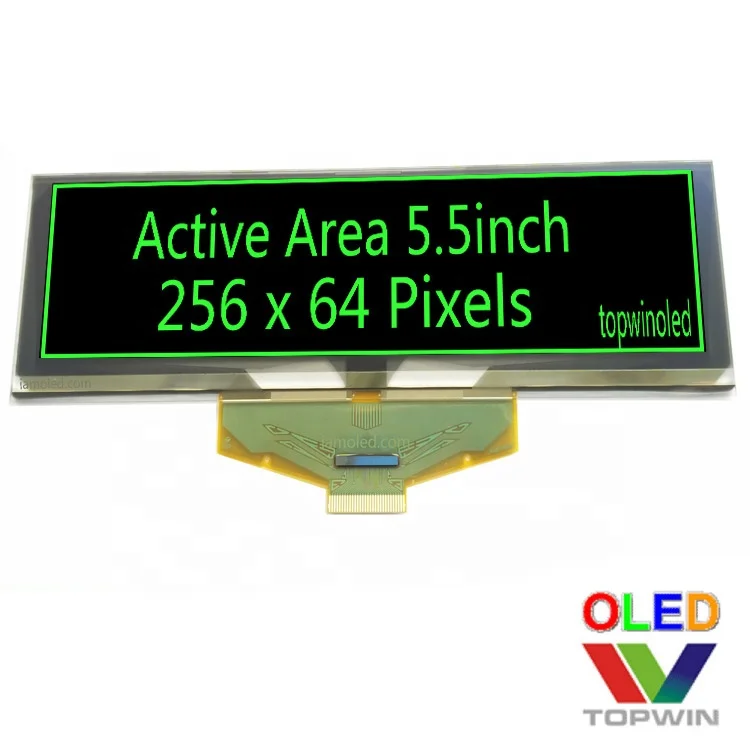 5.5' 5.5inch 5.5 inch 256x64 pixels green 30 pin 16 gray scales oled display UG-5664ASGGF01 I2C SPI parallel Interface ssd1322