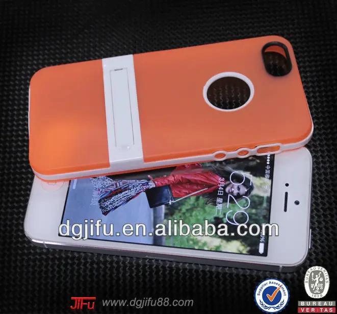 2014 новые случай мобильного телефона для iphone 5s, для iphone 5s пк с тпу подставку случае