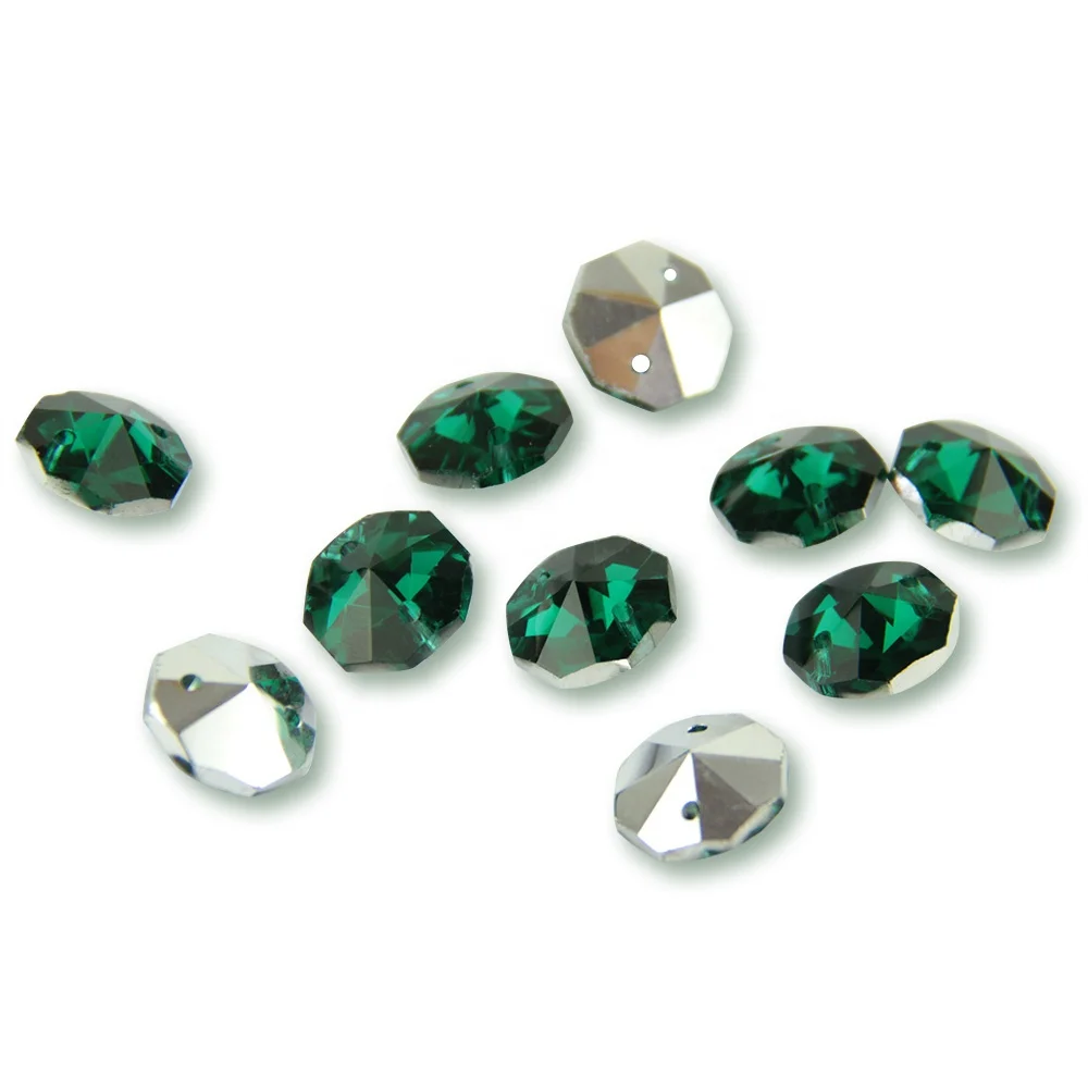 Honor of crystal 14mm 50pcs dark amethyst/red/blue/clear with back crystal glass beads 8-faceted for chandelier clothes jewelry decor