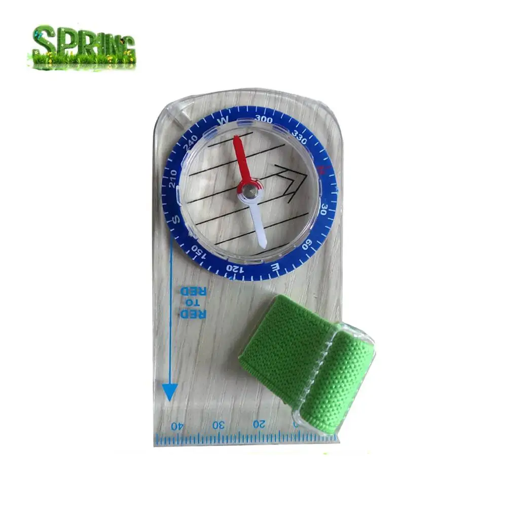 DC35F Compass Map Scale Outdoor Orientation Drawing Compass Ruler Map Measure compass with strap