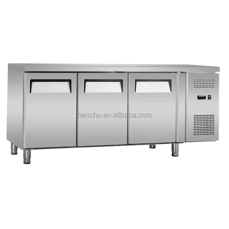 Stainless Steel Kitchen under counter refrigerator working table freezer