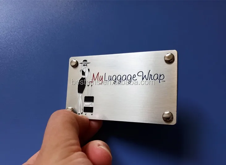 Rivets Button Brushed Metal Plates Brand Logos for Handbag Luggage