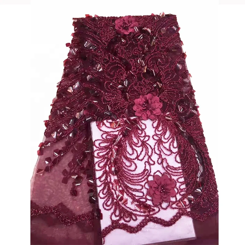nigerian lace styles purple wine cord  burgundy embroidery sequin lace fabric