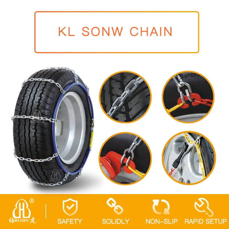
BOHU alloy steel tire chains KL series car tire snow chain car snow chain 
