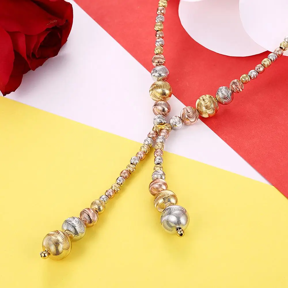 Hot new products fashion jewelry light weight gold necklace designs Long beaded necklace
