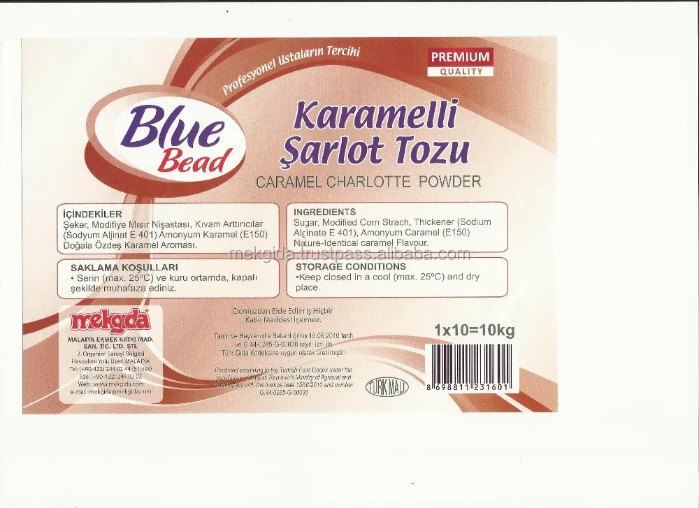 Blue Bead Caramel Pastry Charlotte Cream Powder