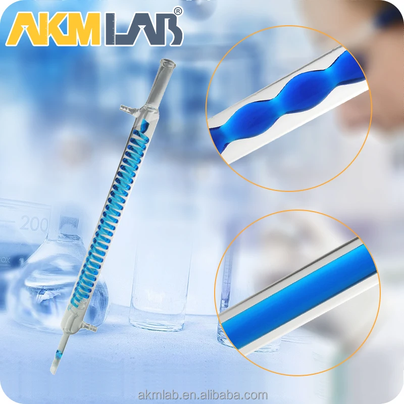 AKMLAB Laboratory Glass Liebig Condenser/Allihn Bulbed Condenser/Graham condenser