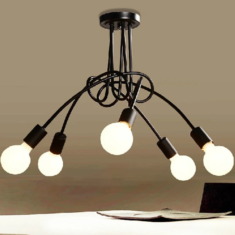 multi color Irregular bend pipe iron surface mounted ceiling light fixture for kids room,corridor,restaurant