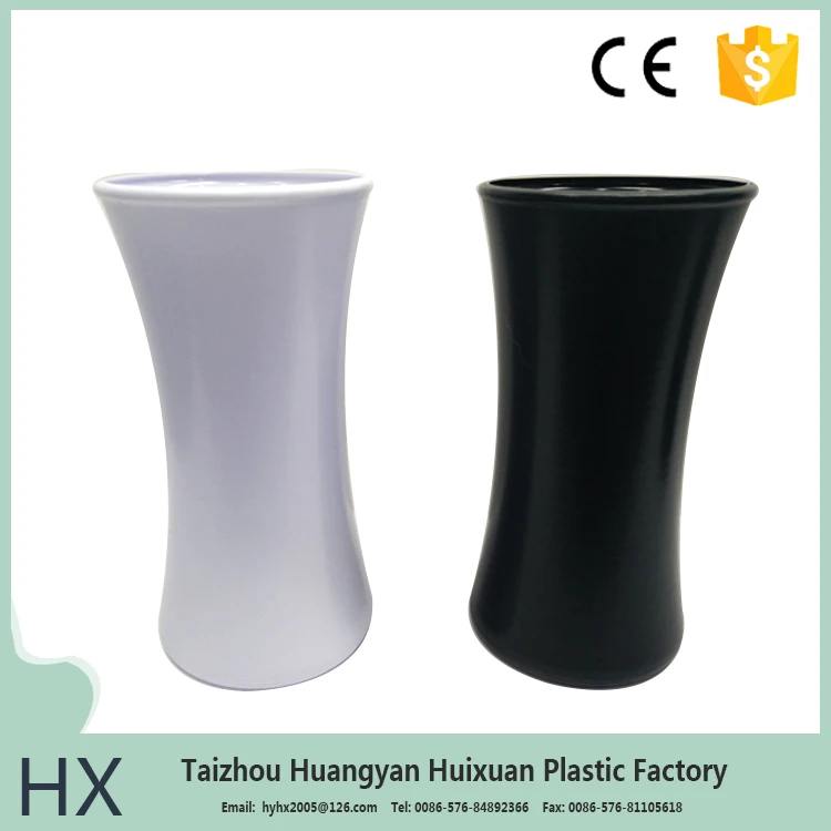 Garden decor cheap stackable flowerpot black garden plant flower planter pot decorative plastic flowerpot