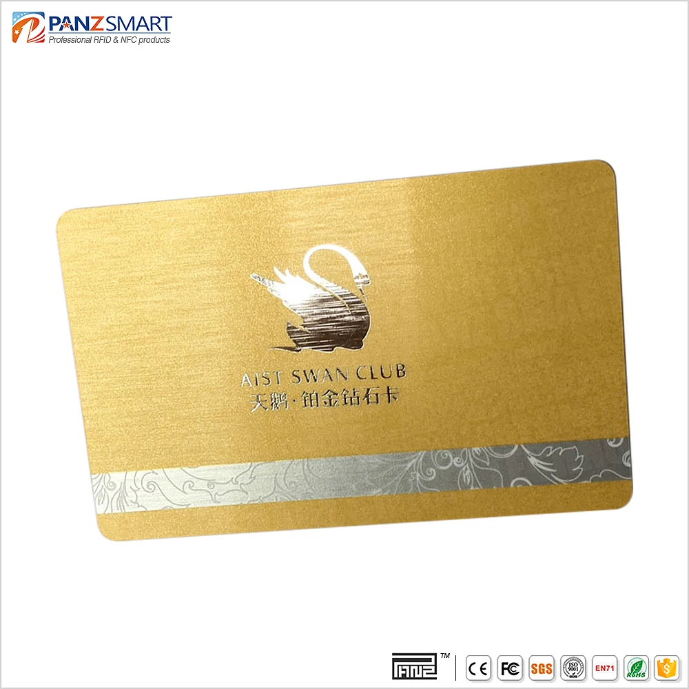 Personalized metallic Membership Business Cards Print Custom Plastic Gift card printing PVC thank you card with gold foil stamp