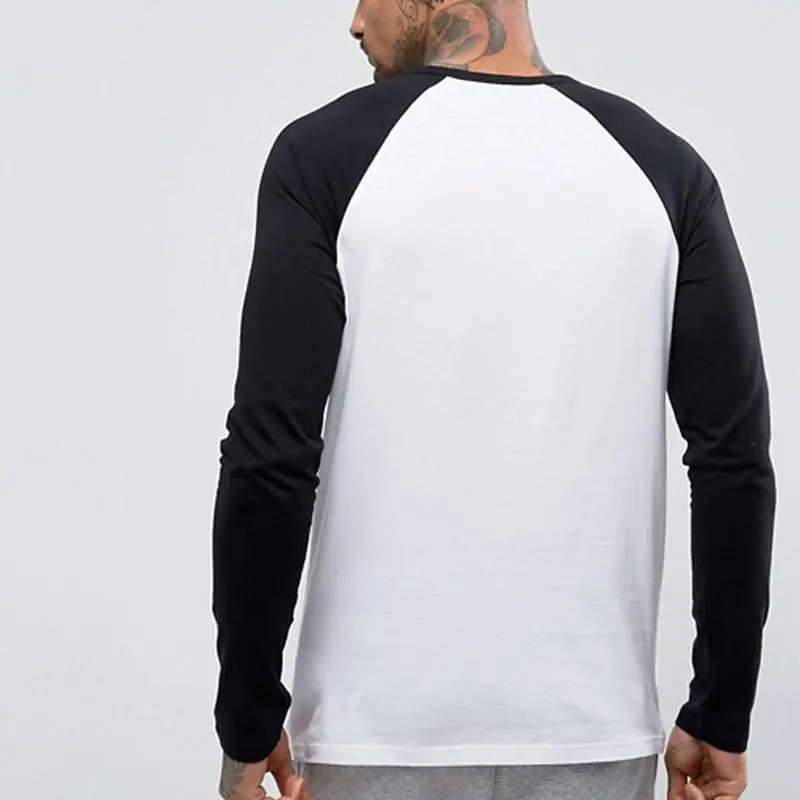 Bulk Cheap Good Quality  Raglan 3/4 Sleeve Baseball  T shirt Oem Custom Plain Men Long Sleeve Shirt