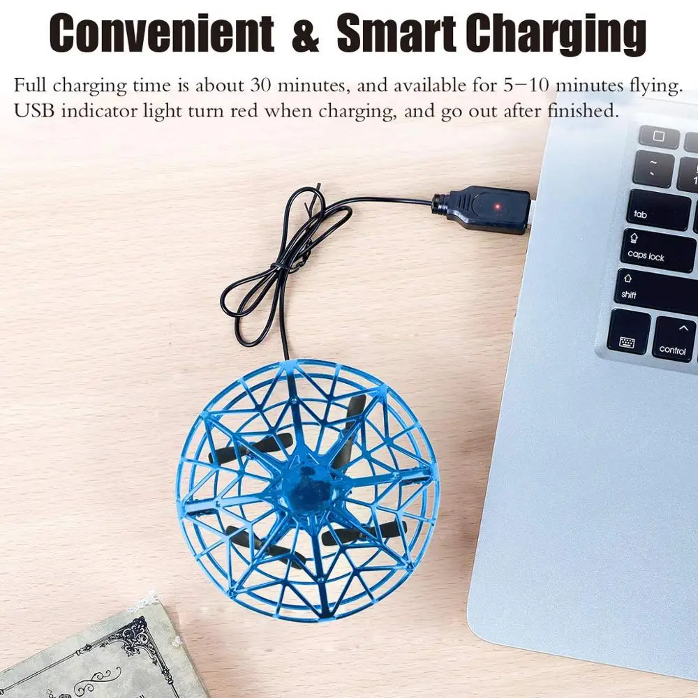 Kids Hand Operated Flying Ball Mini Helicopter for Kids and Adults Drone Toys with 360 Rotating