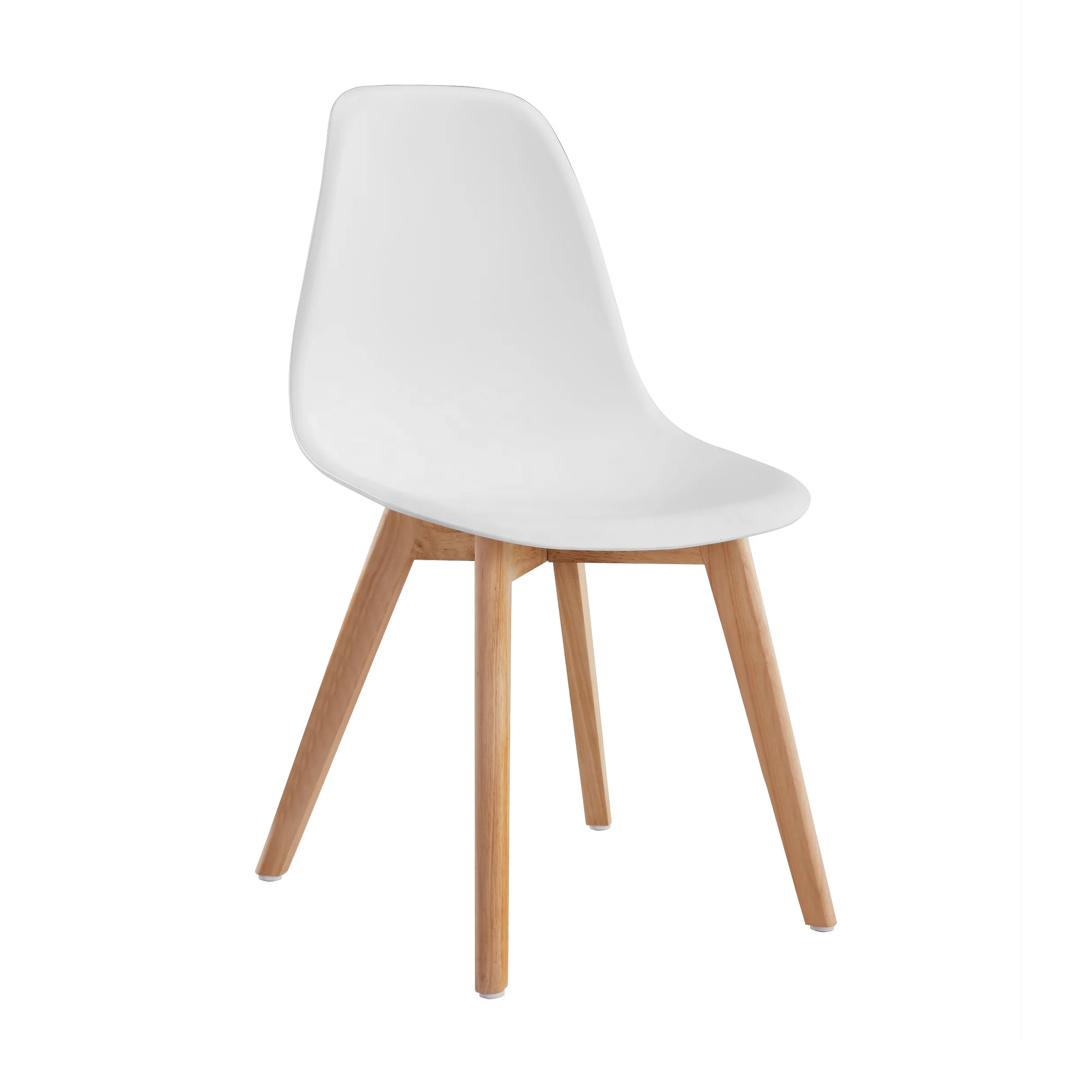 Wholesale Cheap Nordic Kitchen Dining Plastic Chair With Wooden Legs