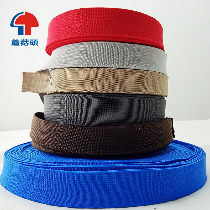 Thick elastic band braided webbing strap tape woven elastic fabric straps