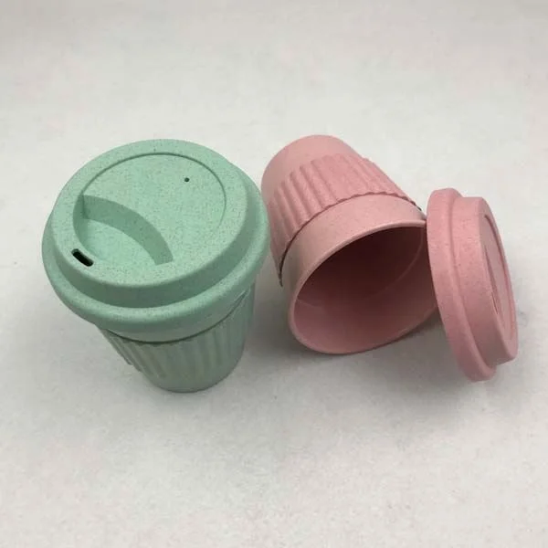 Factory Wholesale Custom Reusable Bamboo Fiber Coffee Cup With Lid And Sleeve