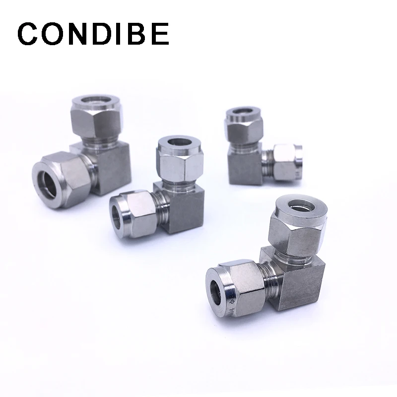 Condibe ss 316 swagelok 90 degree double ferrule instrument tubing union elbow connector fitting