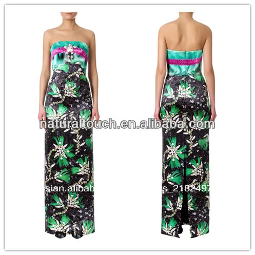 красивый колонка без бретелек платье ёенщин изумрудно-зеленый вечернее платье( ylq03257)