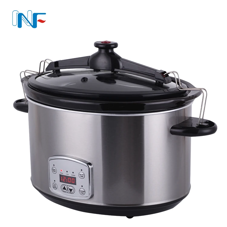 Replacement Stoneware Crock Pot Hinged Lid Digital Electric Extra Large Capacity Manual Oval 7 Quart Cheap on Sale Slow Cooker