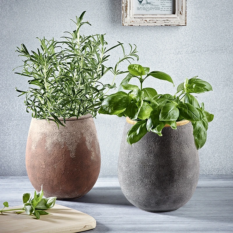 China suppliers planters outdoor garden simple plant pot magnesium mud potporcelain planter