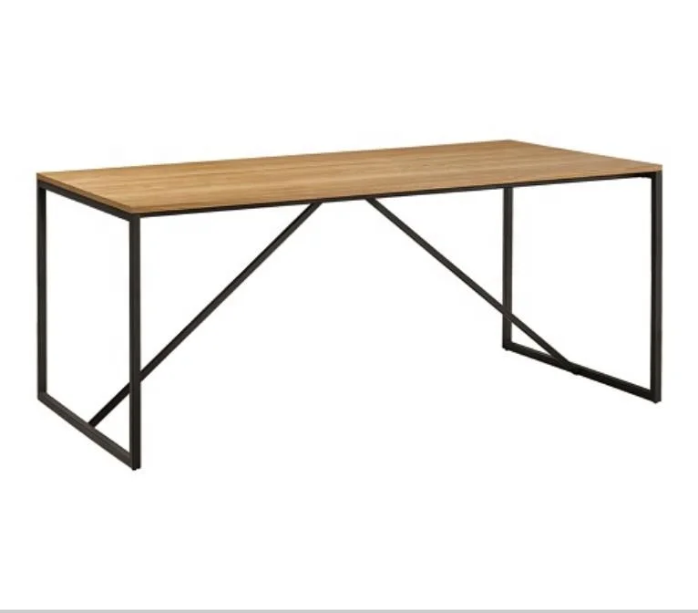 Modern Home Design Dining Table Wood With Metal Frame