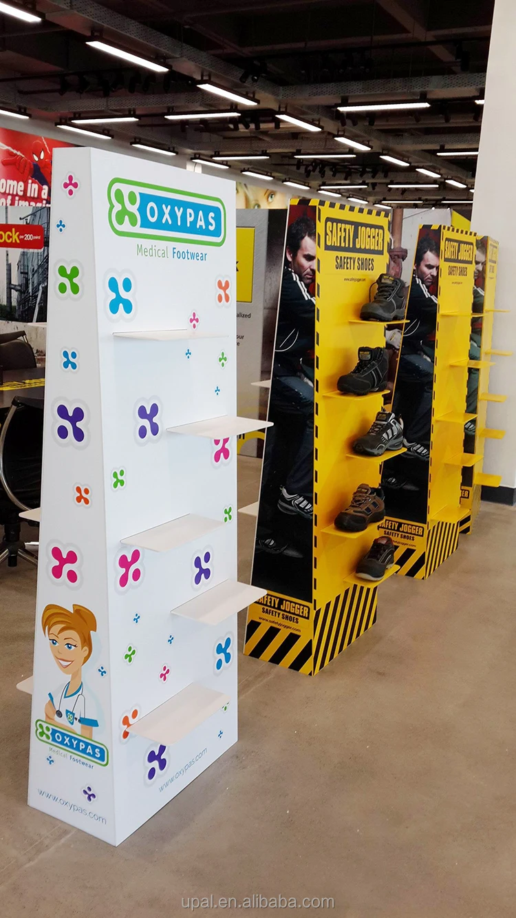 POP shoes display fashionable hot sale PVC display shelves for shoes store