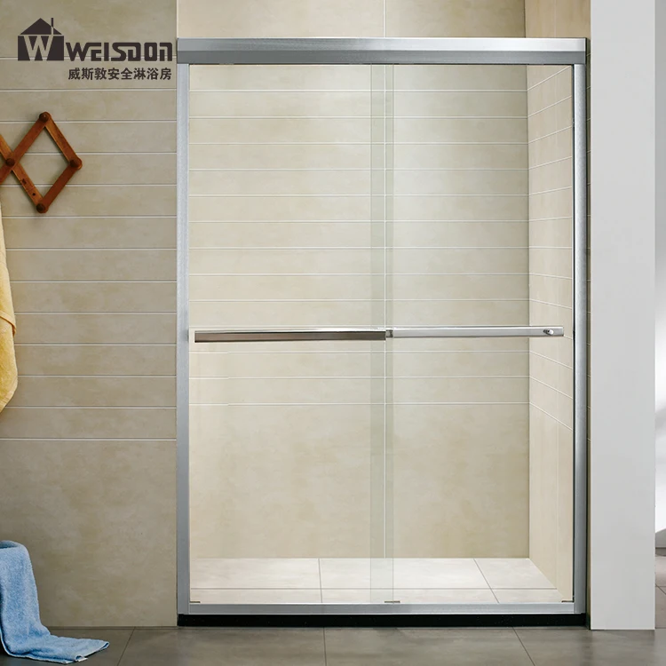 Cheaper price aluminum frame double sliding shower door
