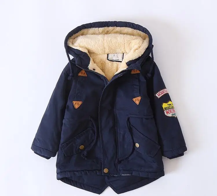 
Wholesale Winter Children Thick Jacket Coat Kids Boys Fleece Jacket Down Parkas Warm Hooded Coat 3-8Y 