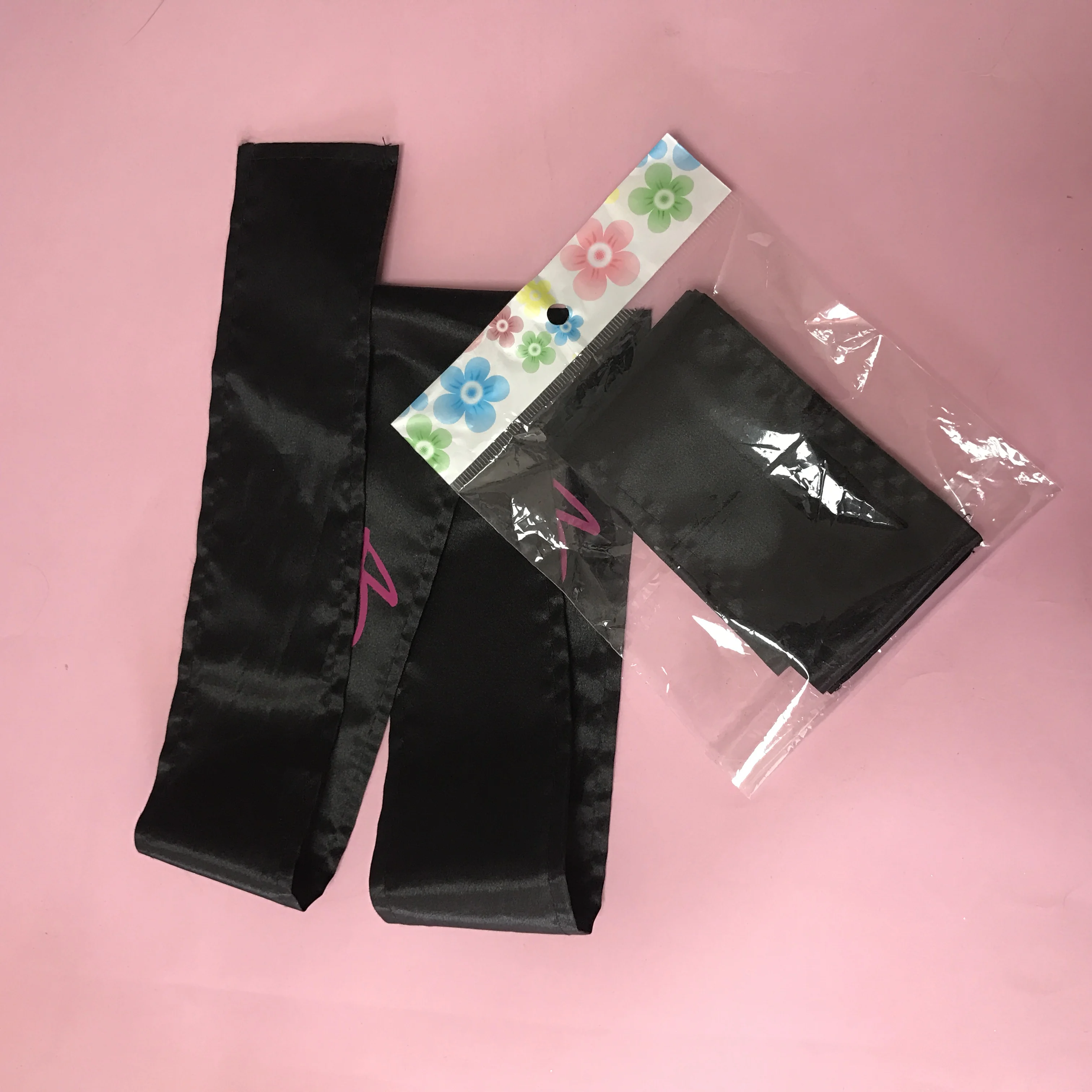  violet hair scarfs with logo satin wrap custom on head