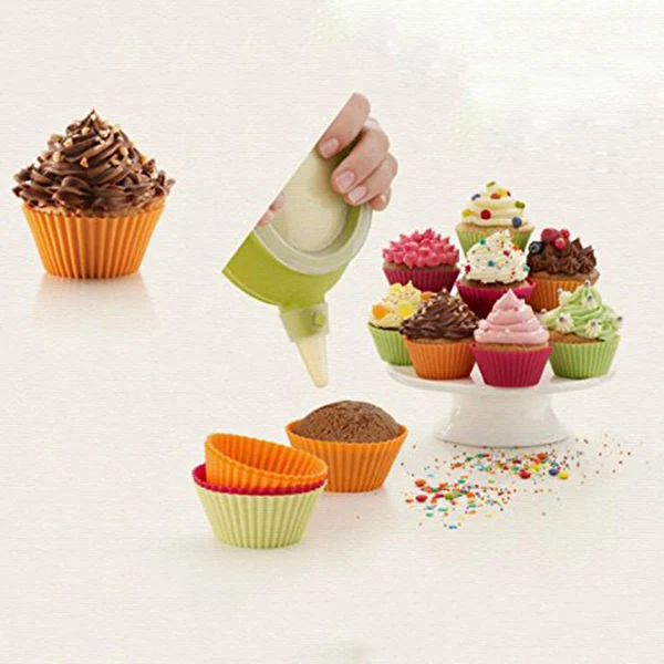 Hot Selling Reusable Silicone Baking Cups Round Shape Muffin Cupcake Liners Maker DIY Kitchen Bakeware