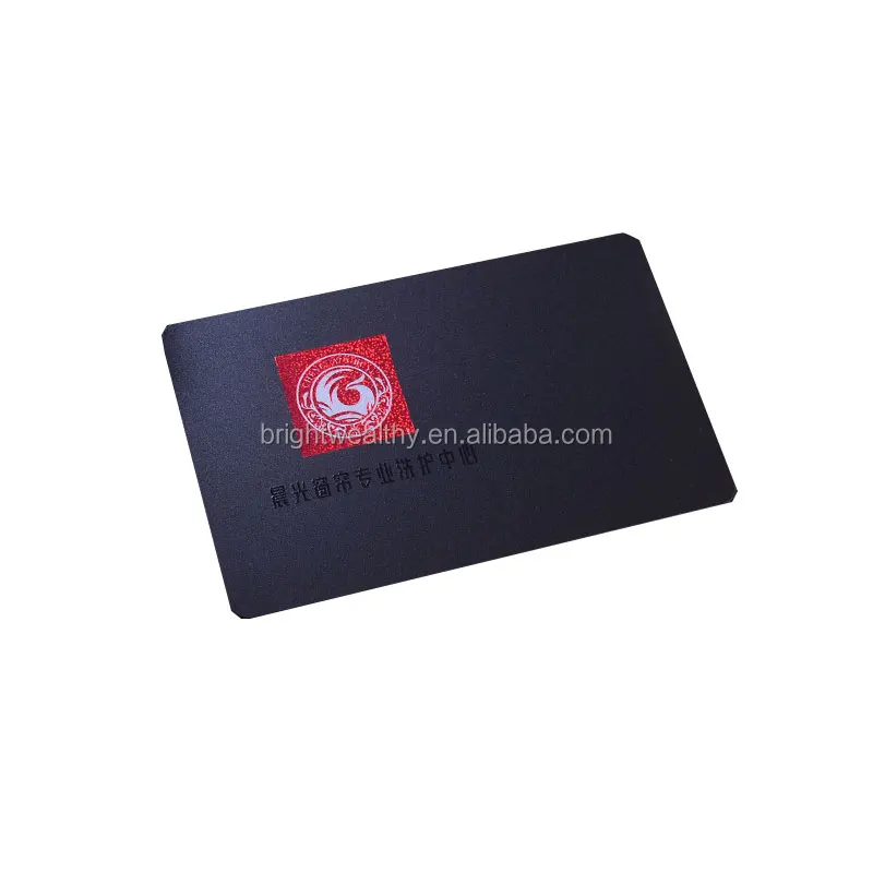 China factory competitive price custom & frosted embossed printed PVC black metal business card
