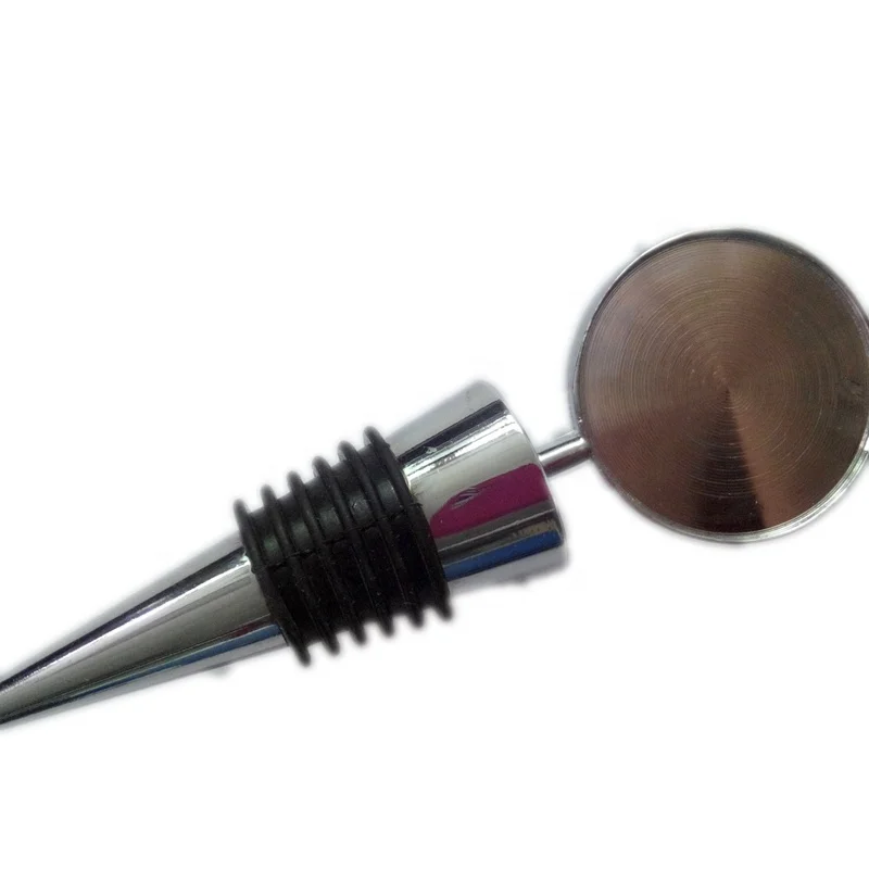 
Custom logo metal round craft blank champagne wine bottle stopper 